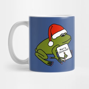Cute Frog Says Merry Christmas Mug